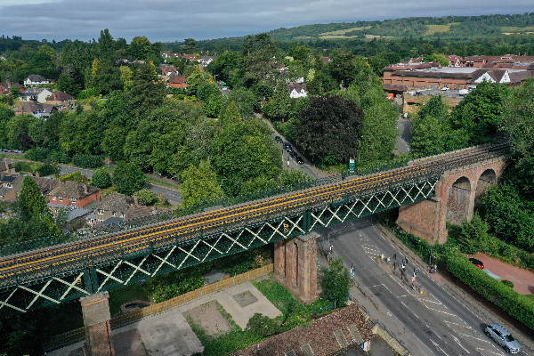 Aerial view of Oxted Viaduct