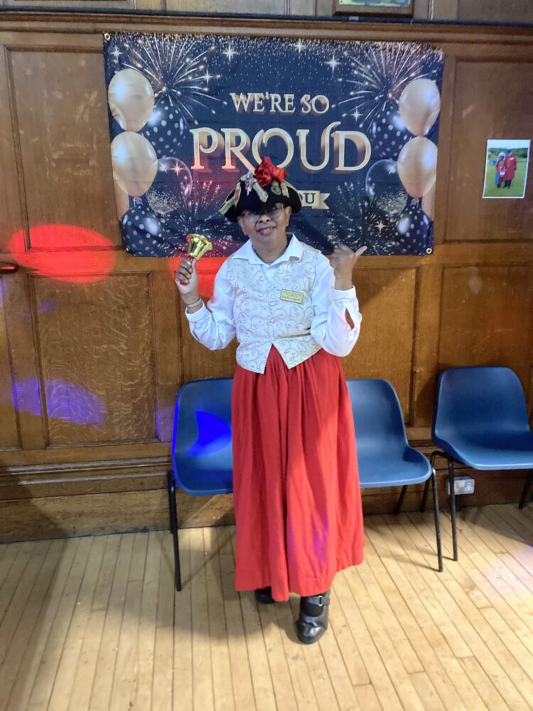 Caterham Town Crier Sonia Hunt at her 20-year celebration